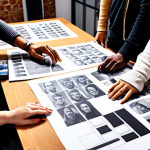 **A collaborative design thinking session at a creative hub, showcasing diverse individuals brainstorming and prototyping.**