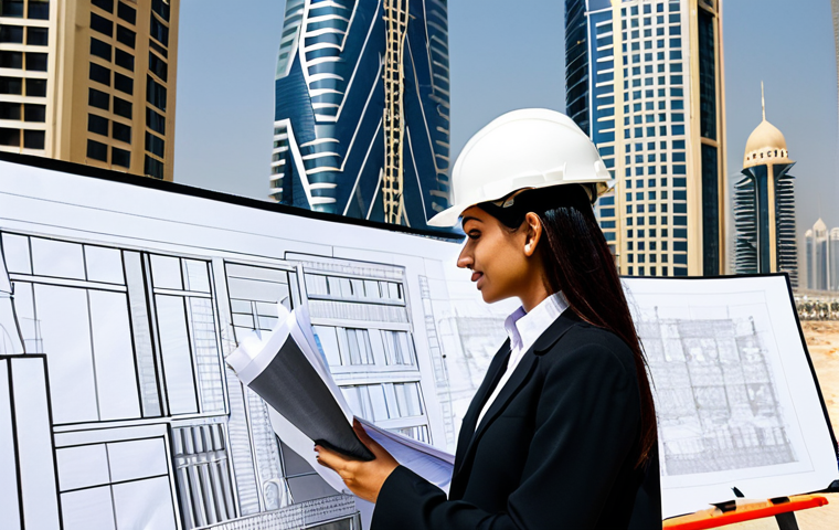 **Prompt:** "A professional female architect of Arabic descent, fully clothed in modest professional attire, reviewing blueprints on a construction site in Dubai, modern skyscrapers in the background, safe for work, appropriate content, perfect anatomy, natural proportions, high-resolution, professional photography, family-friendly."