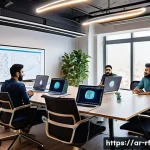 Home 22 크리에이티브 허브와 창의적 리더십 - A modern, vibrant co-working space in a Middle Eastern city, designed to inspire innovation and coll...