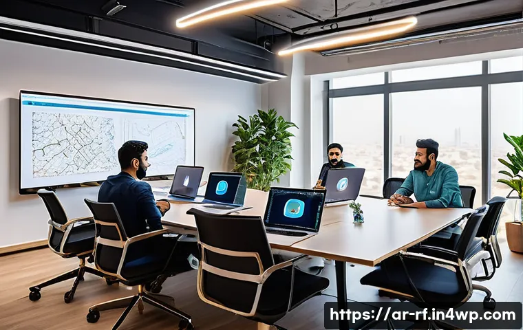 크리에이티브 허브와 창의적 리더십 - A modern, vibrant co-working space in a Middle Eastern city, designed to inspire innovation and coll...
