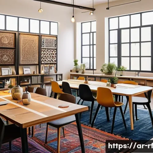 Home 32 크리에이티브 허브와 예술 산업의 연계성 - A vibrant creative co-working space in a modern Middle Eastern city, featuring Arab artists and entr...